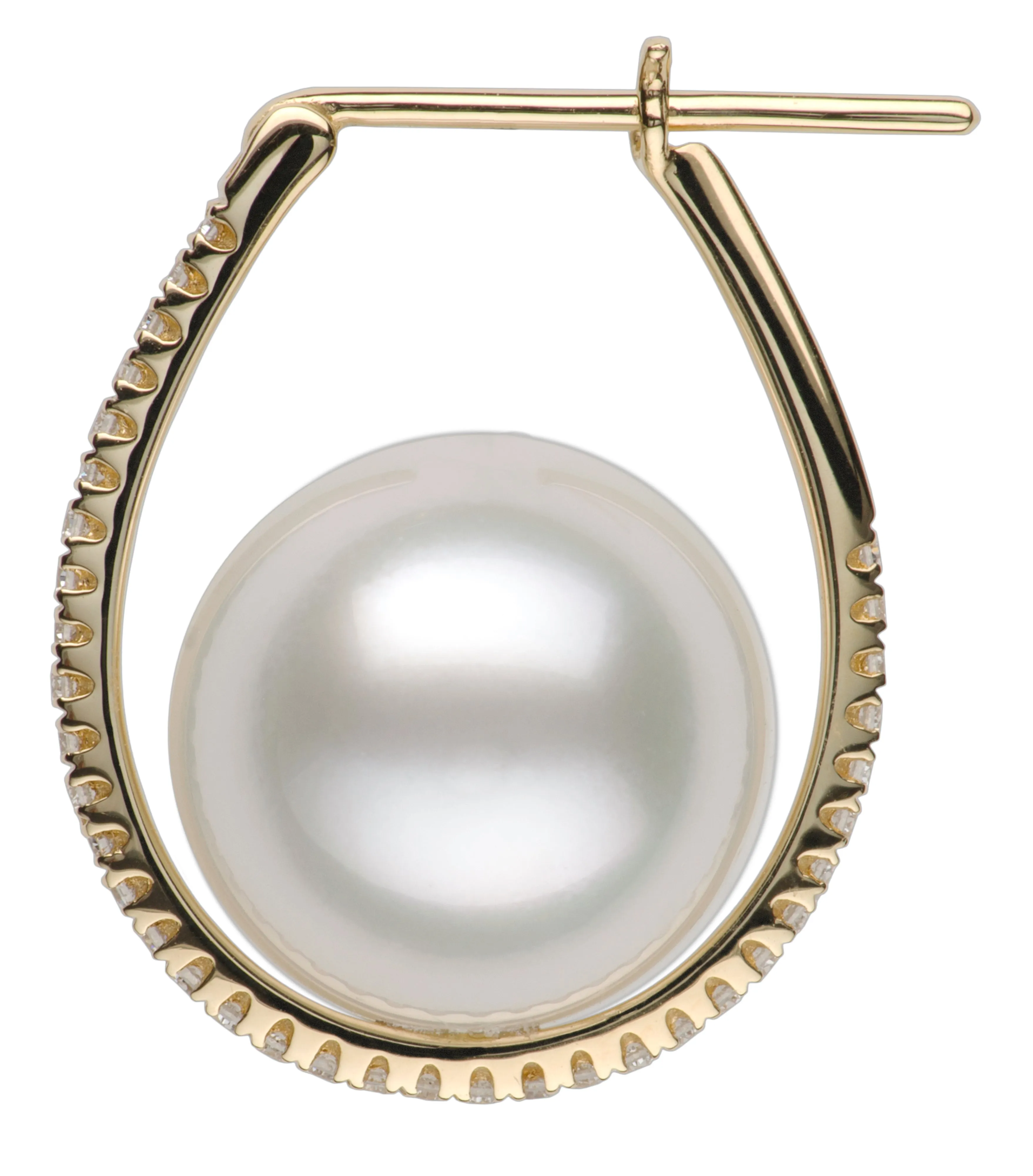 Floating Pearl Diamond Earrings