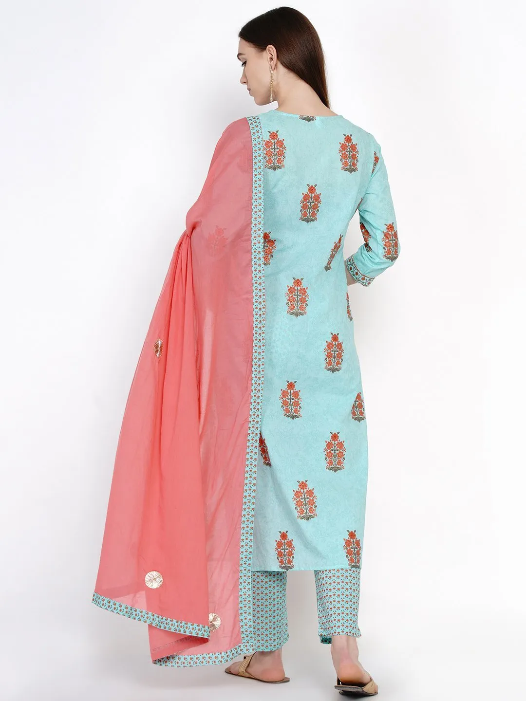 Handblock Printed Kurta Dupatta Set