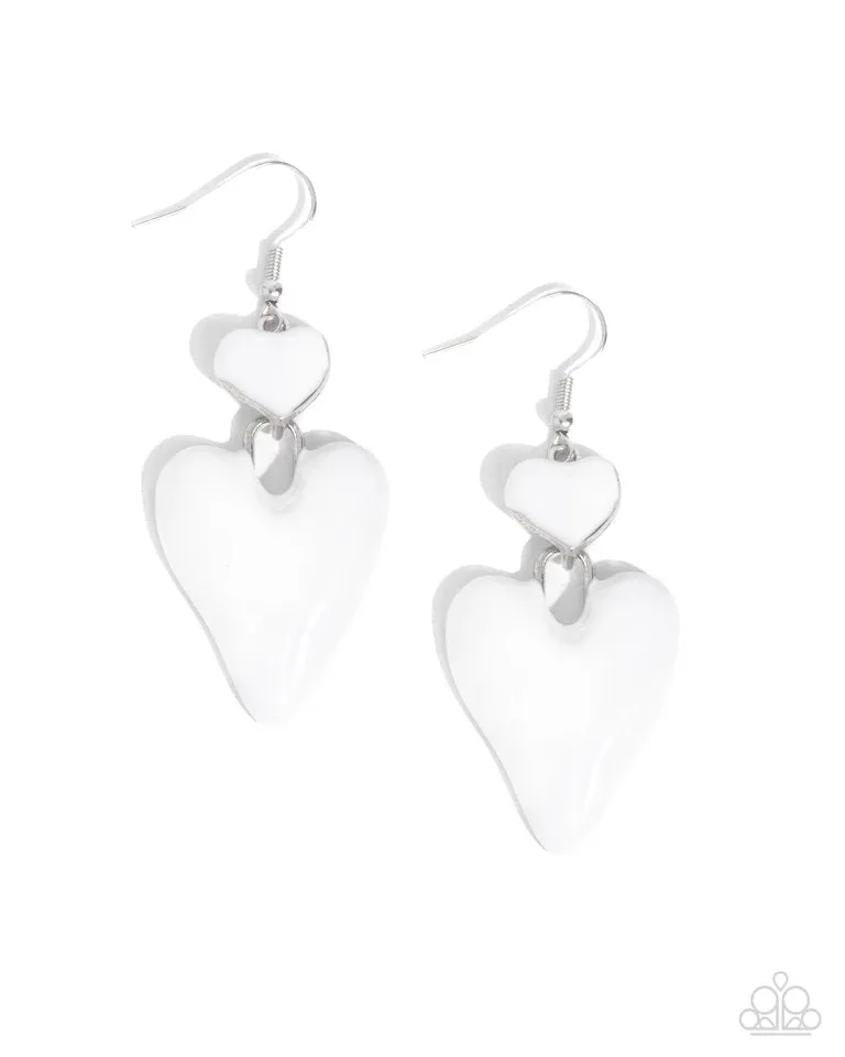 Paparazzi Earring ~ Colorful Chemistry - White