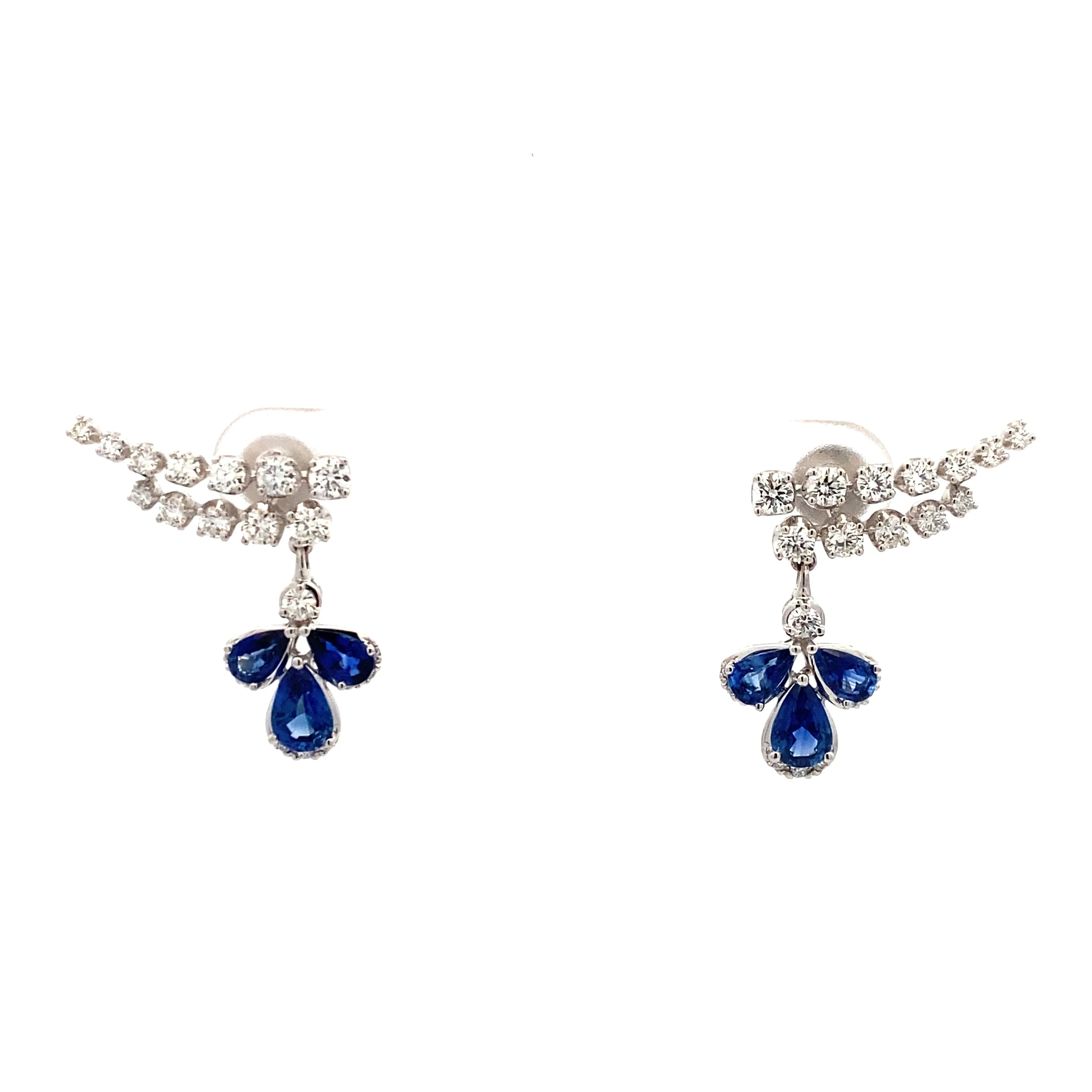 Simon G Jewelry White Gold Sapphire and Diamond Earrings